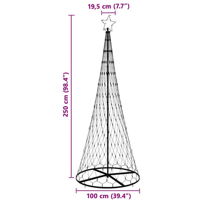 Albero di Natale LED Bianco freddo 100 x 100 x 250 cm Metallo