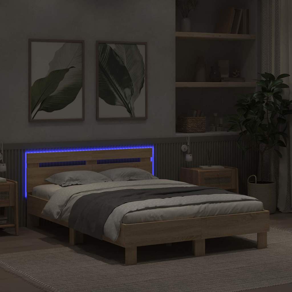 Struttura del letto Sonoma 137 x 190 cm Legno multistrato | homemem39