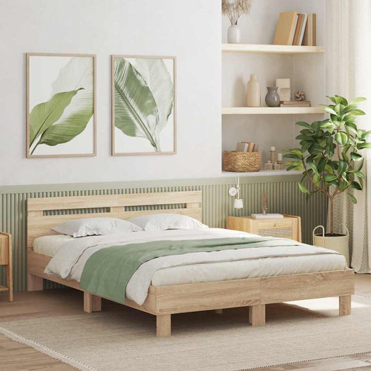 Struttura del letto Sonoma 152 x 203 cm Legno multistrato | homemem39