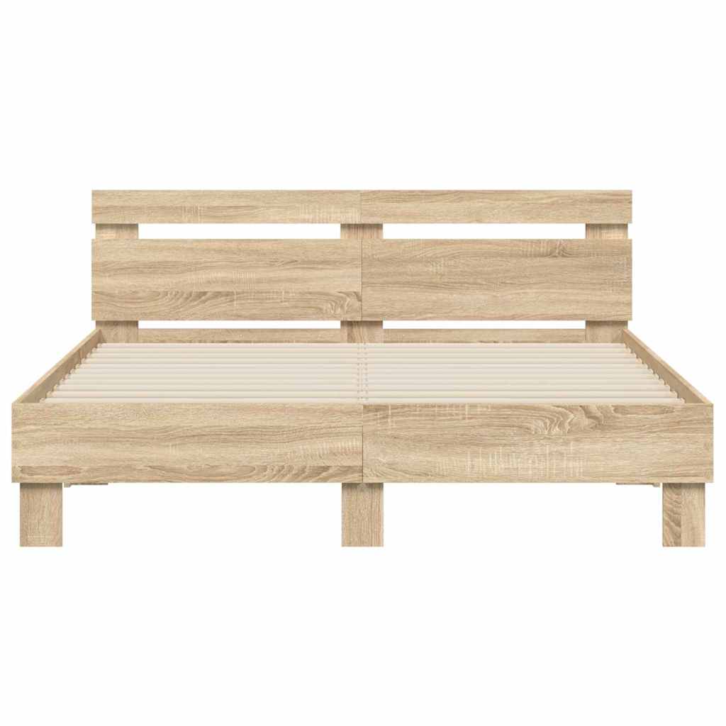 Struttura del letto Sonoma 152 x 203 cm Legno multistrato | homemem39