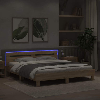 Struttura del letto Sonoma 193 x 203 cm Legno multistrato | homemem39