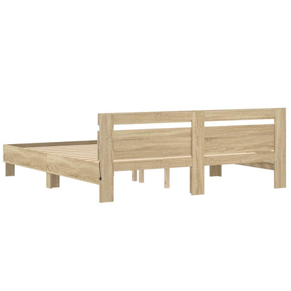 Struttura del letto Sonoma 193 x 203 cm Legno multistrato | homemem39