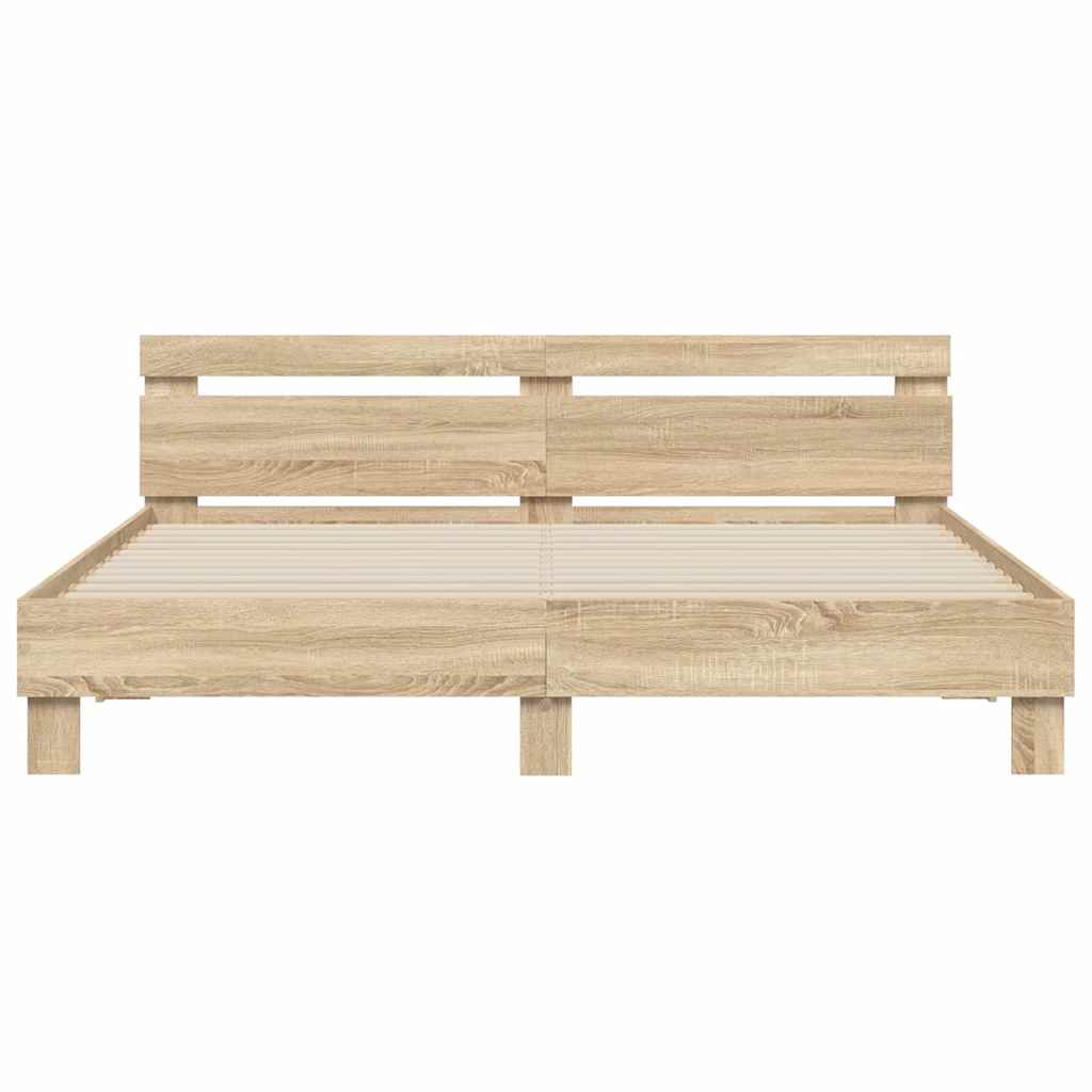 Struttura del letto Sonoma 193 x 203 cm Legno multistrato | homemem39