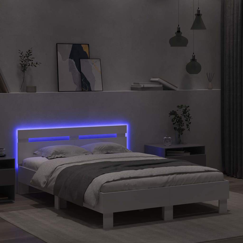 Struttura del letto Bianco 137 x 190 cm Legno multistrato | homemem39