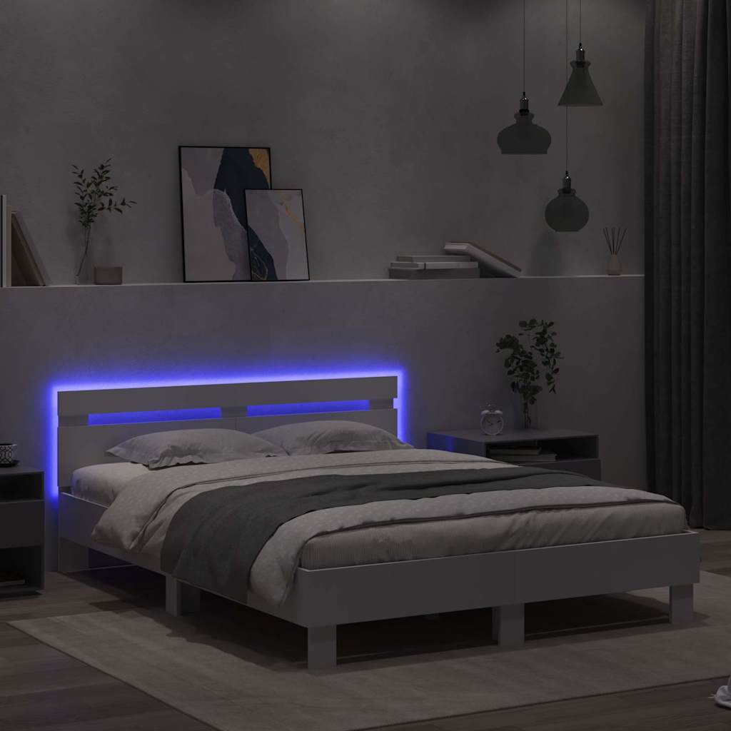 Struttura del letto Bianco 152 x 203 cm Legno multistrato | homemem39