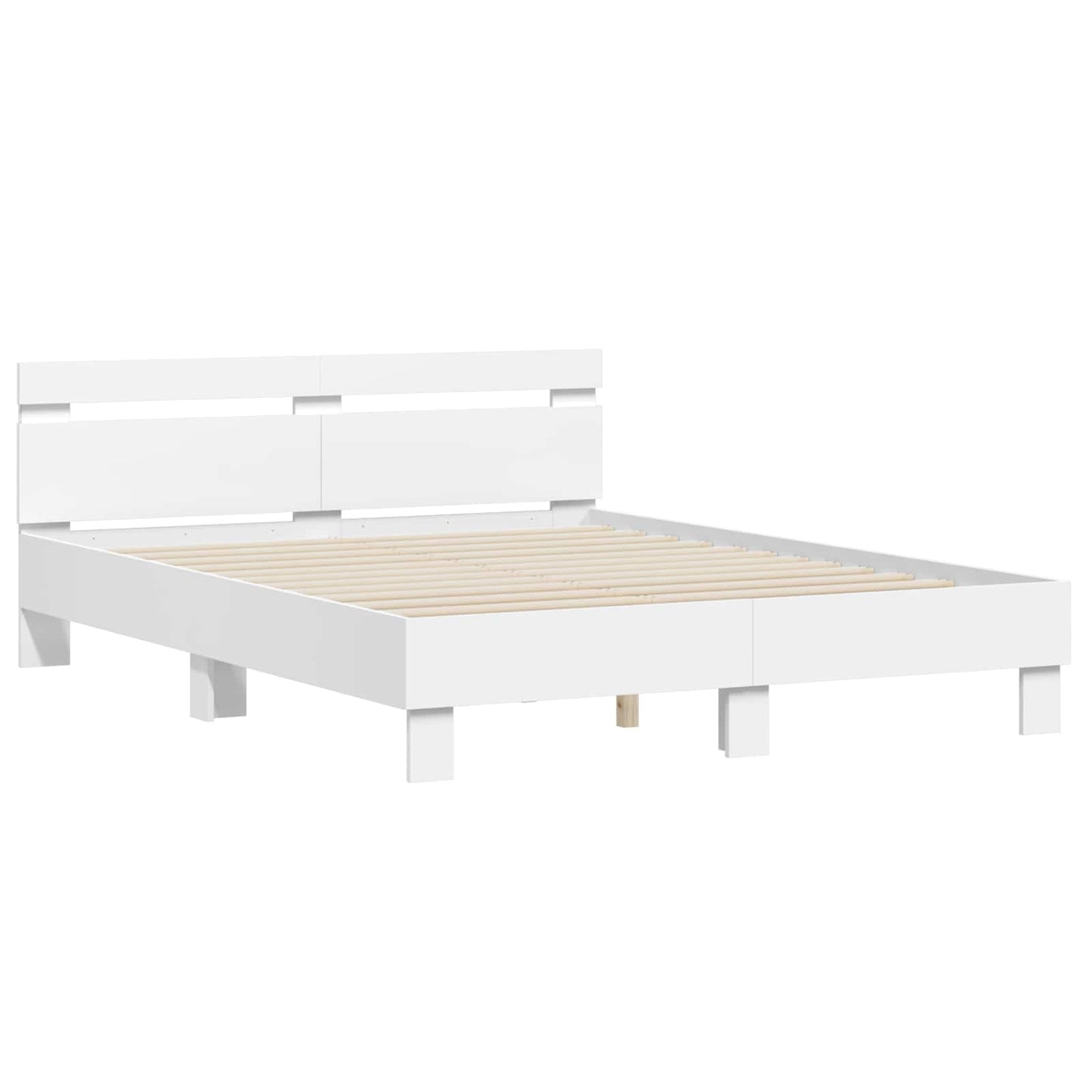 Struttura del letto Bianco 152 x 203 cm Legno multistrato | homemem39