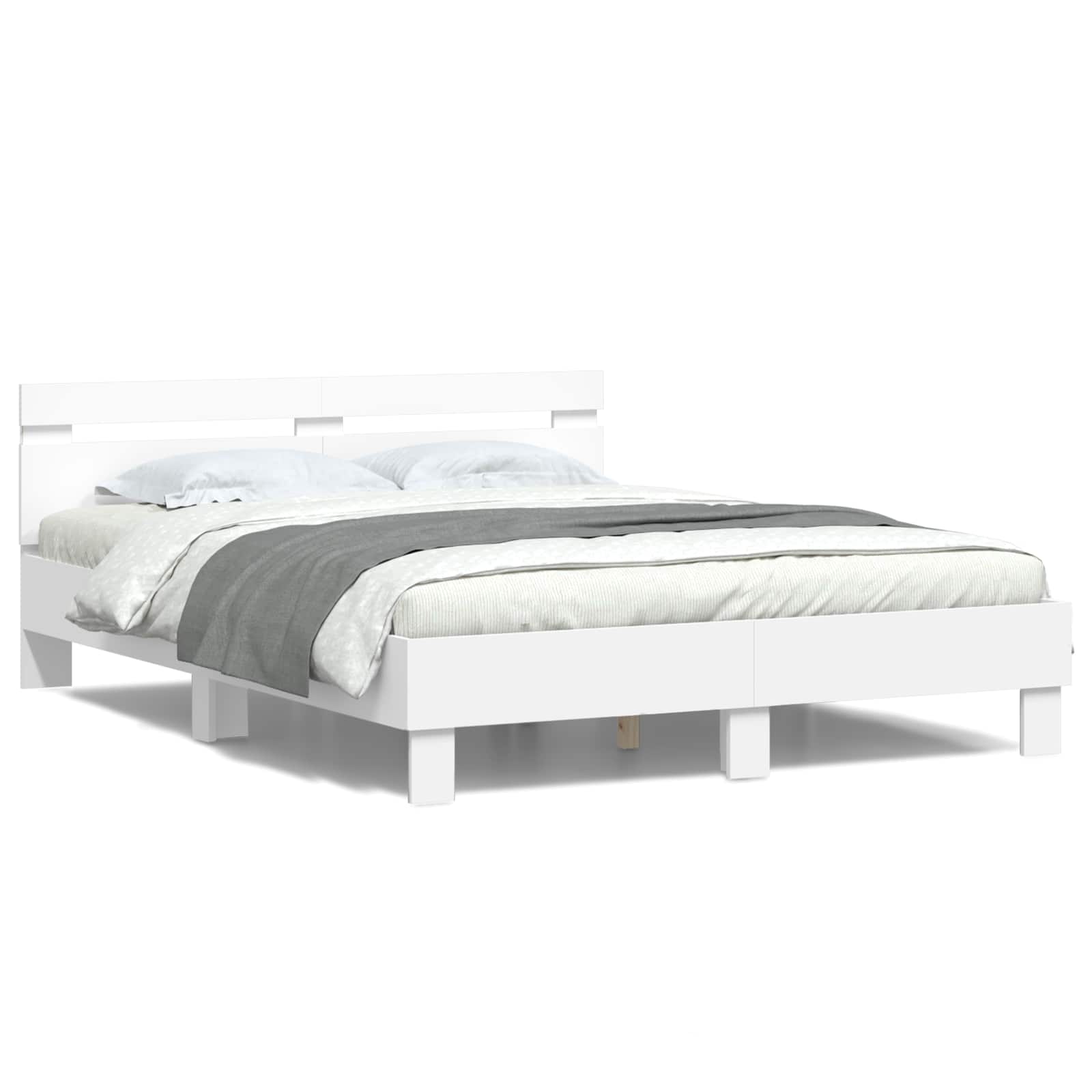 Struttura del letto Bianco 152 x 203 cm Legno multistrato | homemem39