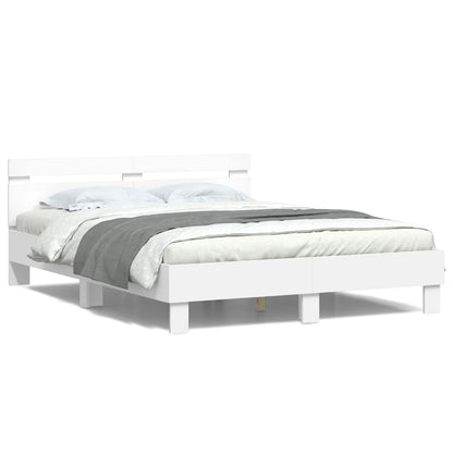 Struttura del letto Bianco 152 x 203 cm Legno multistrato | homemem39