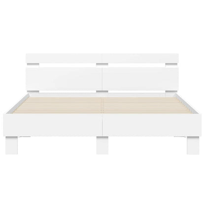 Struttura del letto Bianco 152 x 203 cm Legno multistrato | homemem39