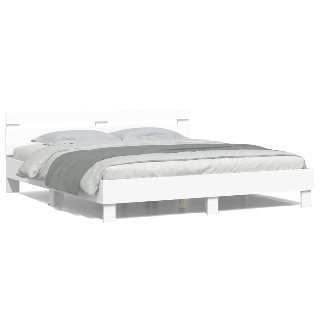 Struttura del letto Bianco 193 x 203 cm Legno multistrato | homemem39