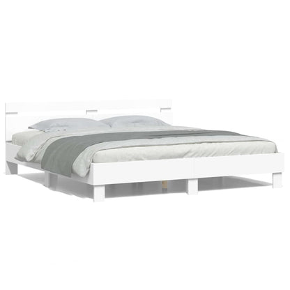 Struttura del letto Bianco 193 x 203 cm Legno multistrato | homemem39