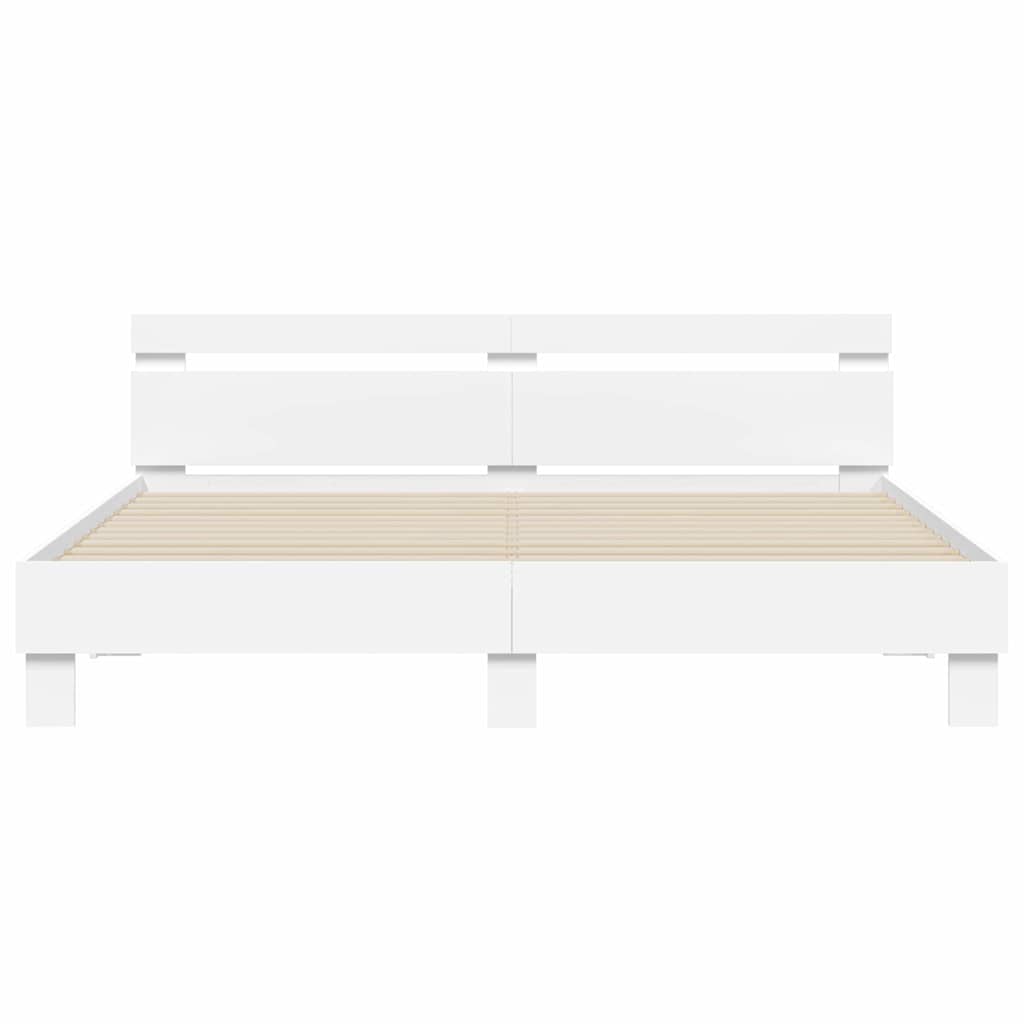 Struttura del letto Bianco 193 x 203 cm Legno multistrato | homemem39