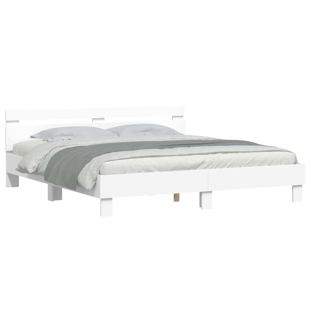 Struttura del letto Bianco 193 x 203 cm Legno multistrato | homemem39
