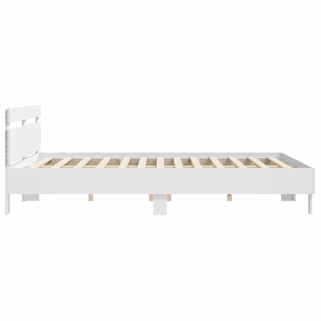 Struttura del letto Bianco 193 x 203 cm Legno multistrato | homemem39