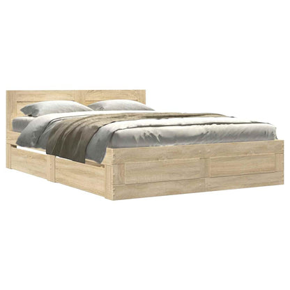 Struttura del letto Sonoma 137 x 188 cm Legno multistrato | homemem39
