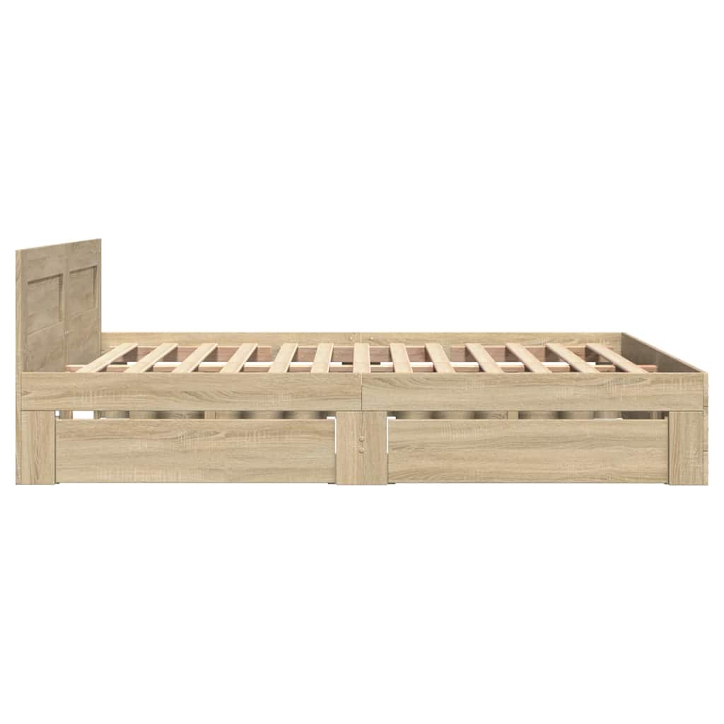 Struttura del letto Sonoma 137 x 188 cm Legno multistrato | homemem39