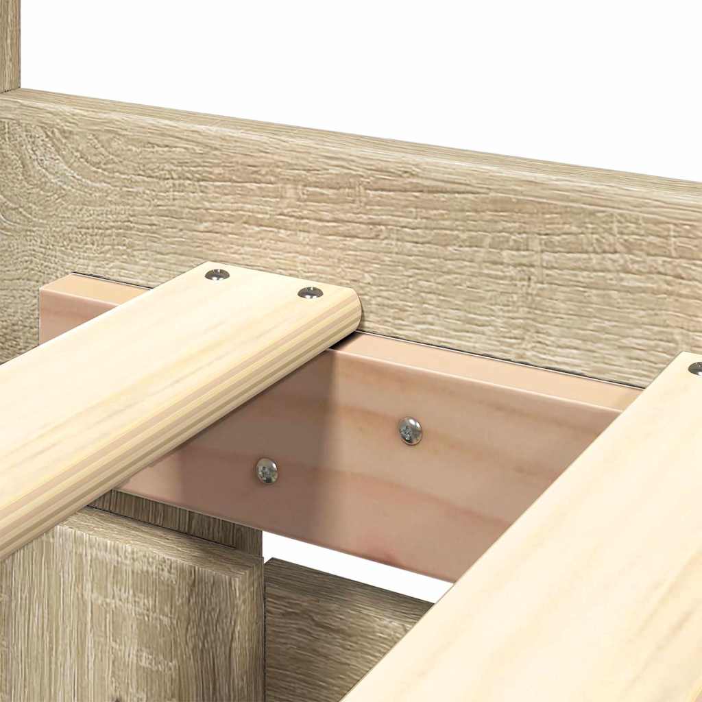 Struttura del letto 2 pcs Sonoma 153 x 203 cm Legno multistrato | homemem39