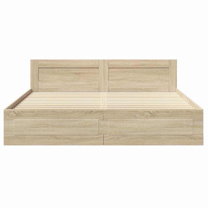 Struttura del letto Sonoma 193 x 203 cm Legno multistrato | homemem39