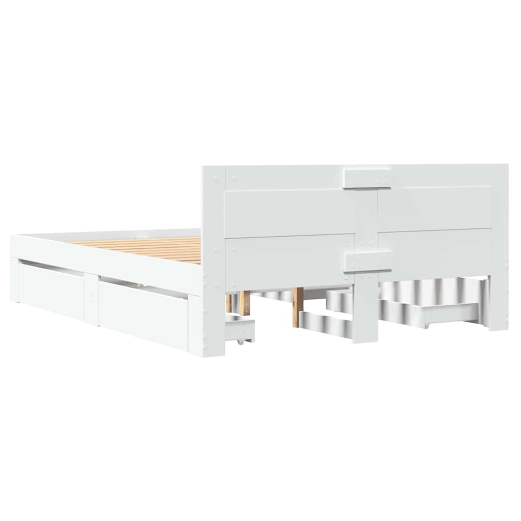 Struttura del letto Bianco 137 x 188 cm Legno multistrato | homemem39