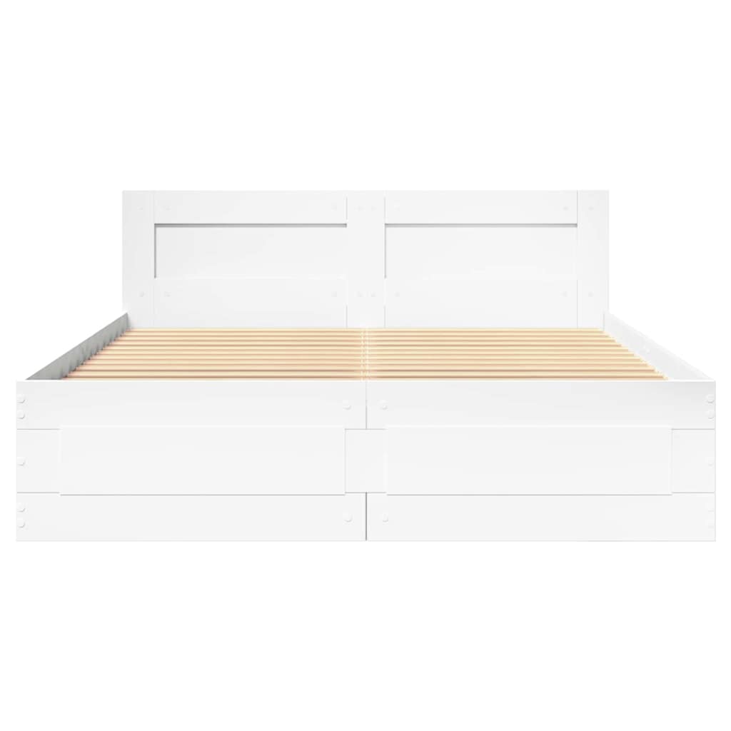 Struttura del letto Bianco 137 x 188 cm Legno multistrato | homemem39