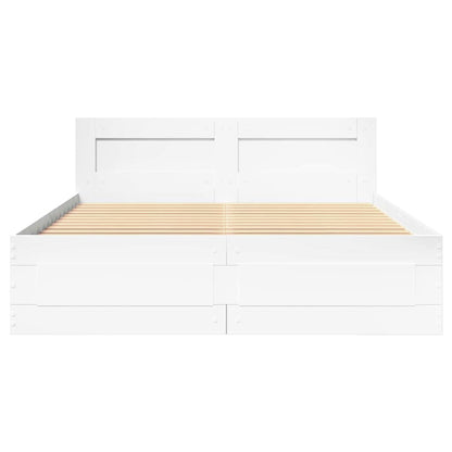 Struttura del letto Bianco 137 x 188 cm Legno multistrato | homemem39