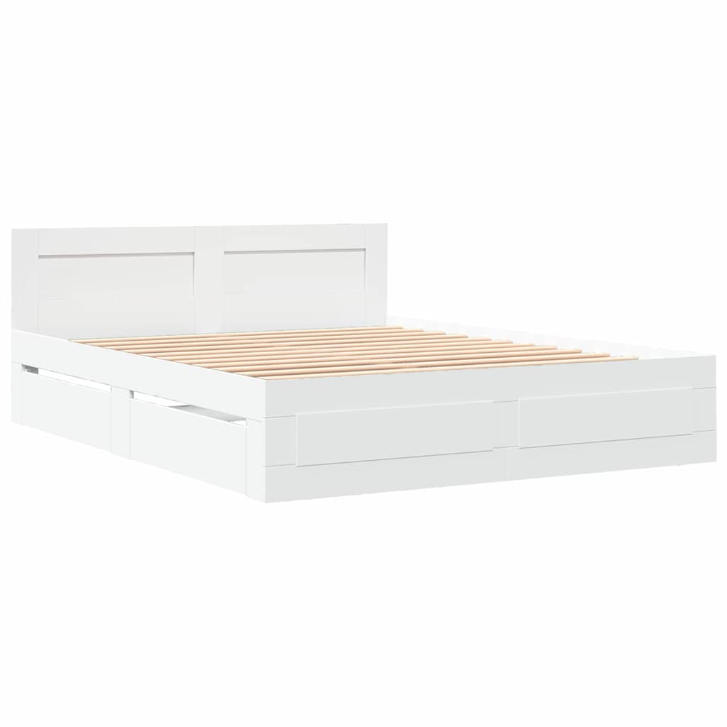 Struttura del letto Bianco 150 x 200 cm Legno multistrato | homemem39