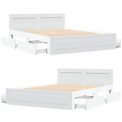 Struttura del letto Bianco 150 x 200 cm Legno multistrato | homemem39