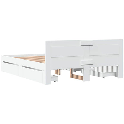 Struttura del letto Bianco 150 x 200 cm Legno multistrato | homemem39