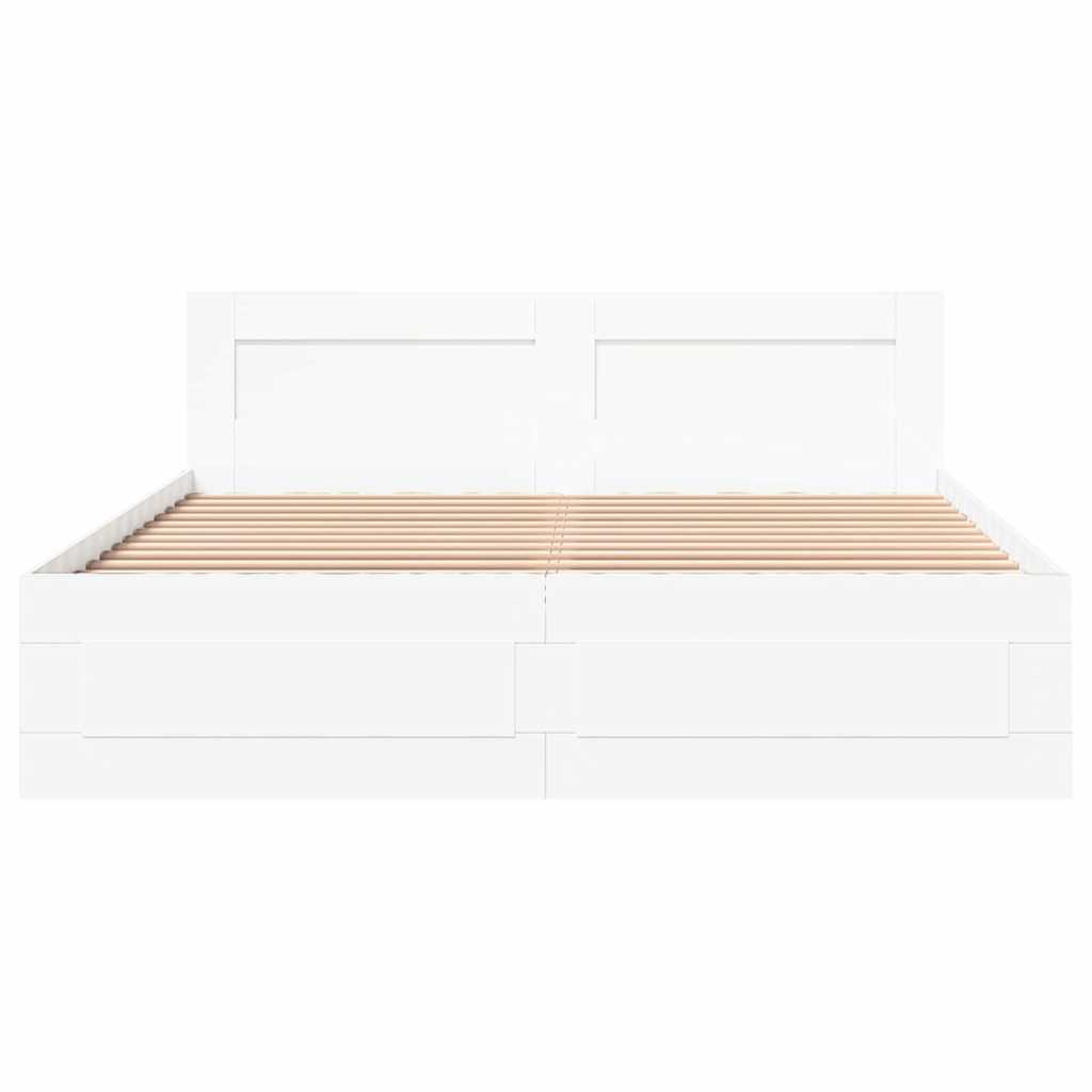 Struttura del letto Bianco 150 x 200 cm Legno multistrato | homemem39