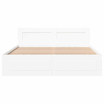 Struttura del letto Bianco 150 x 200 cm Legno multistrato | homemem39