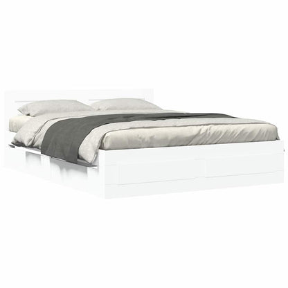 Struttura del letto Bianco 150 x 200 cm Legno multistrato | homemem39