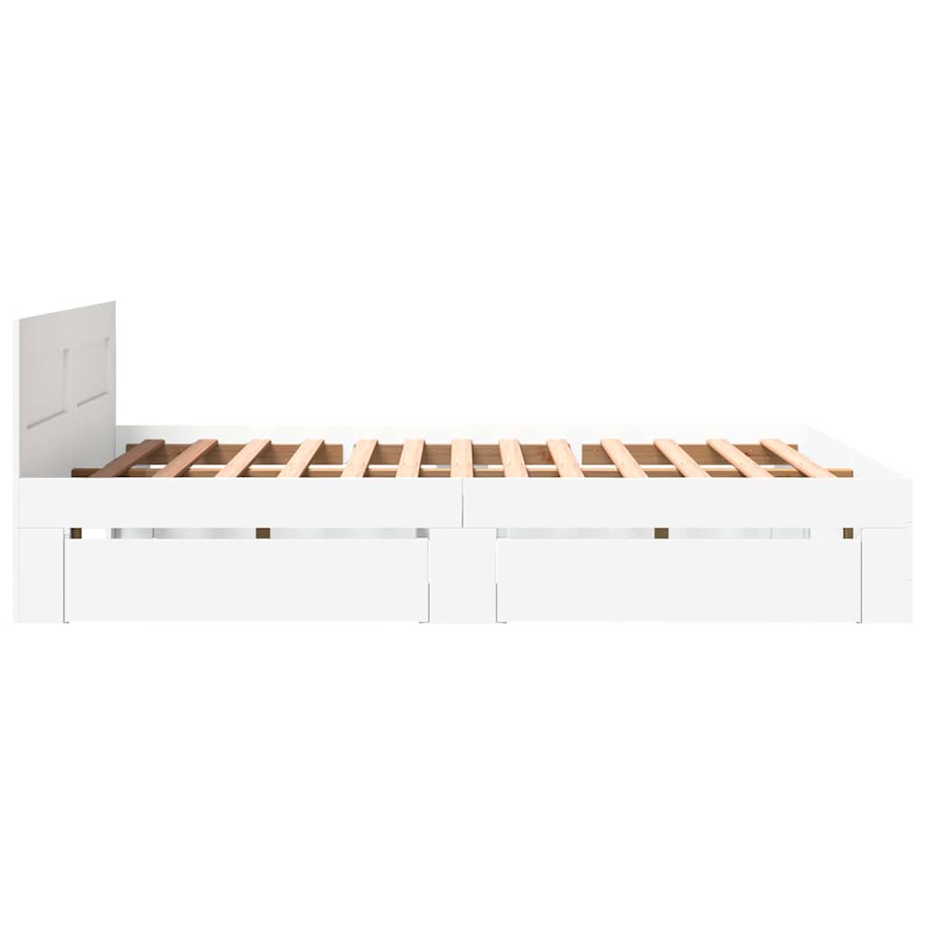 Struttura del letto Bianco 150 x 200 cm Legno multistrato | homemem39