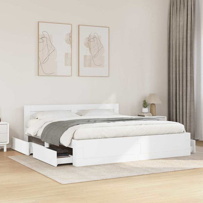 Struttura del letto Bianco 193 x 203 cm Legno multistrato | homemem39