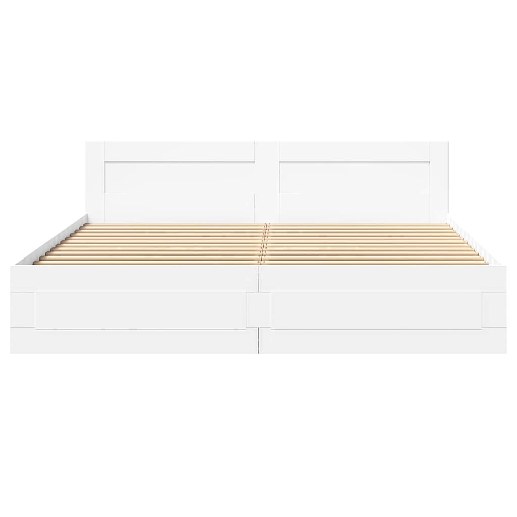 Struttura del letto Bianco 193 x 203 cm Legno multistrato | homemem39