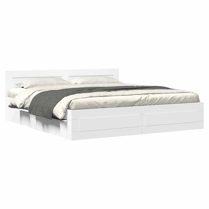 Struttura del letto Bianco 193 x 203 cm Legno multistrato | homemem39