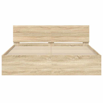 Struttura del letto Sonoma 152 x 203 cm Legno multistrato | homemem39