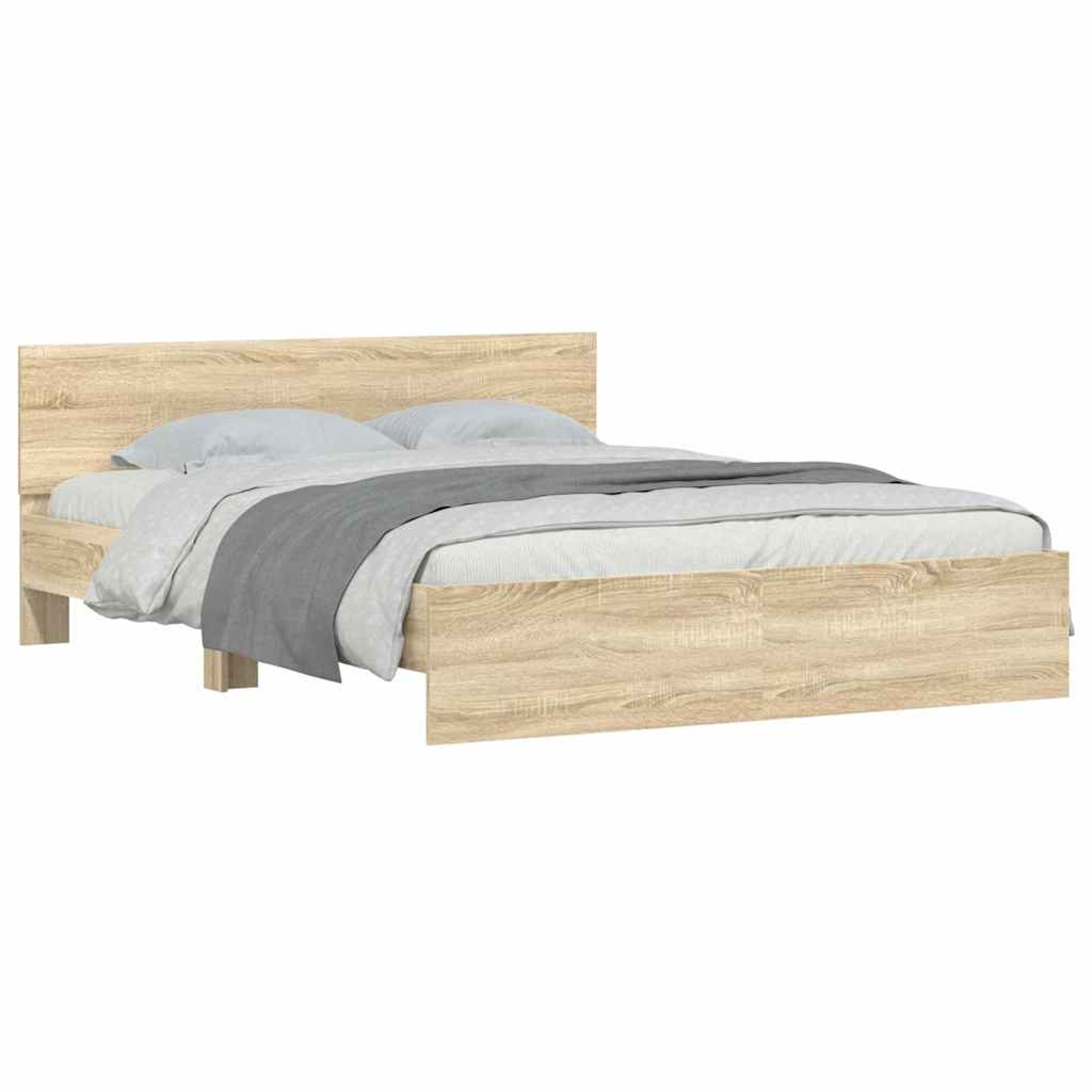Struttura del letto Sonoma 152 x 203 cm Legno multistrato | homemem39