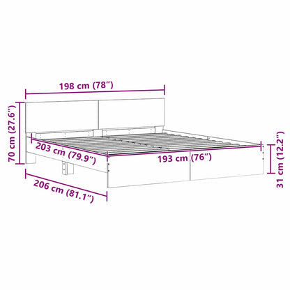 Struttura del letto Sonoma 193 x 203 cm Legno ingegnerizzato | homemem39