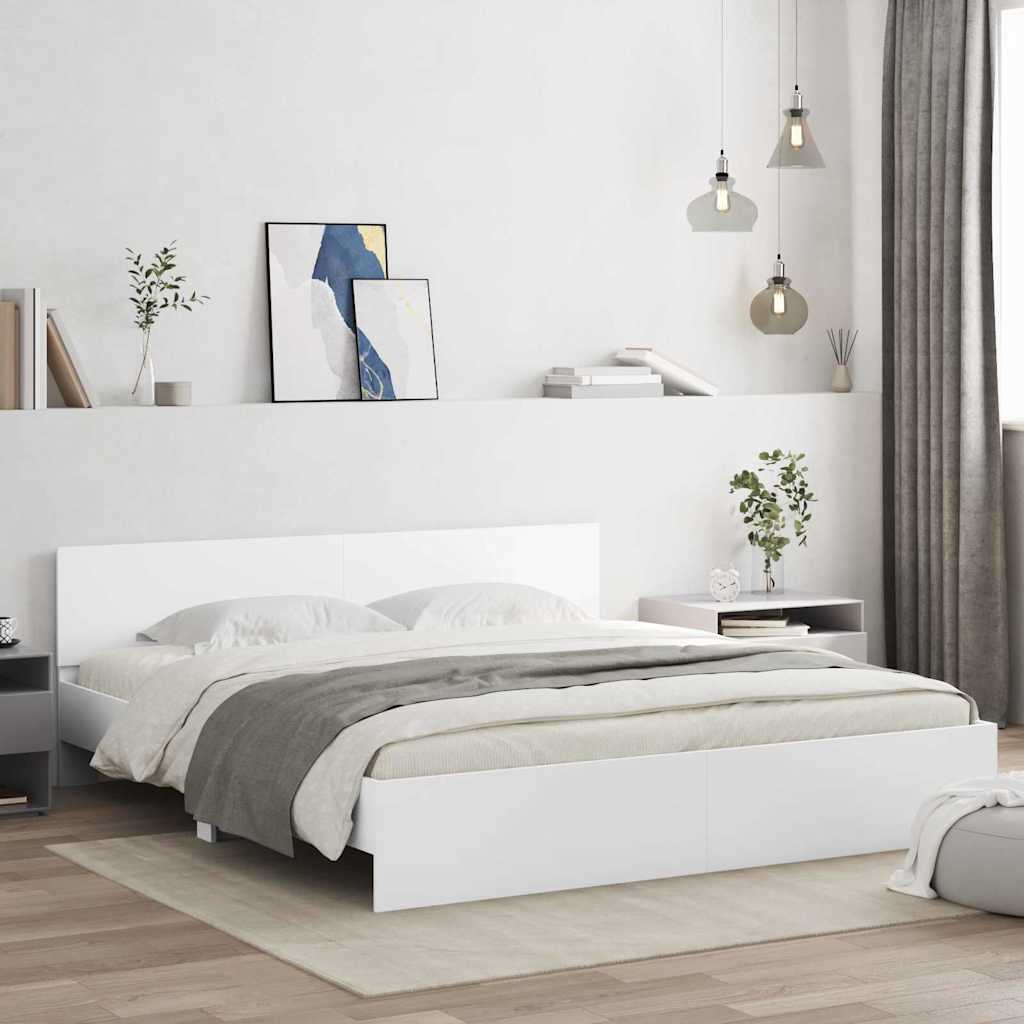 Struttura del letto Bianco 137 x 190 cm Legno multistrato | homemem39