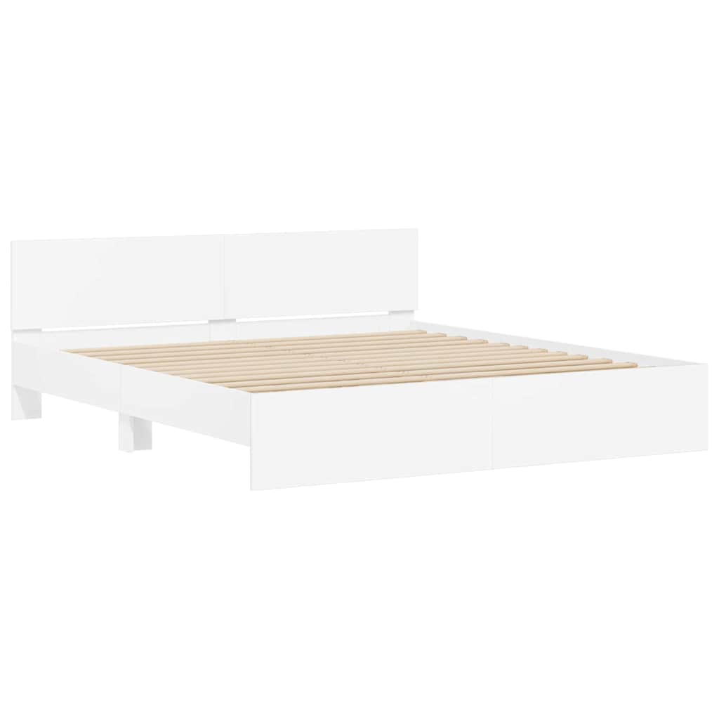 Struttura del letto Bianco 137 x 190 cm Legno multistrato | homemem39