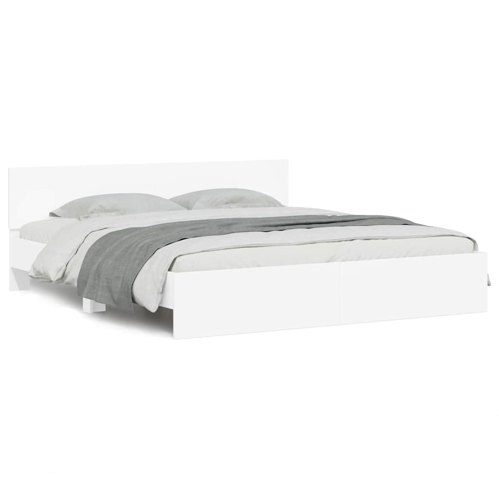 Struttura del letto Bianco 137 x 190 cm Legno multistrato | homemem39