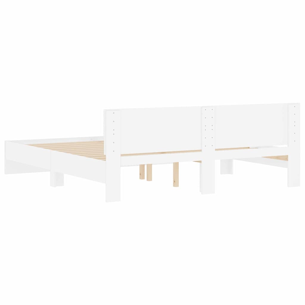 Struttura del letto Bianco 137 x 190 cm Legno multistrato | homemem39