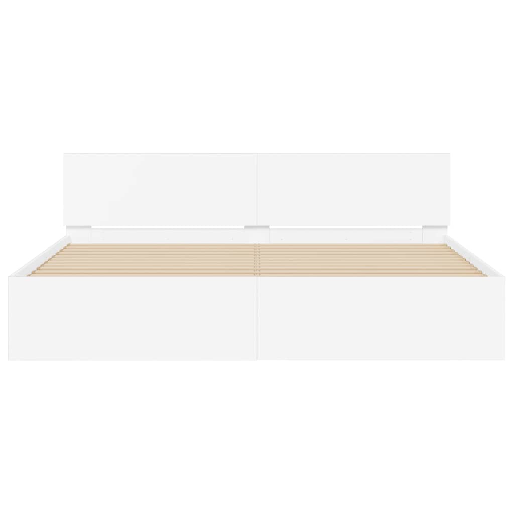 Struttura del letto Bianco 137 x 190 cm Legno multistrato | homemem39