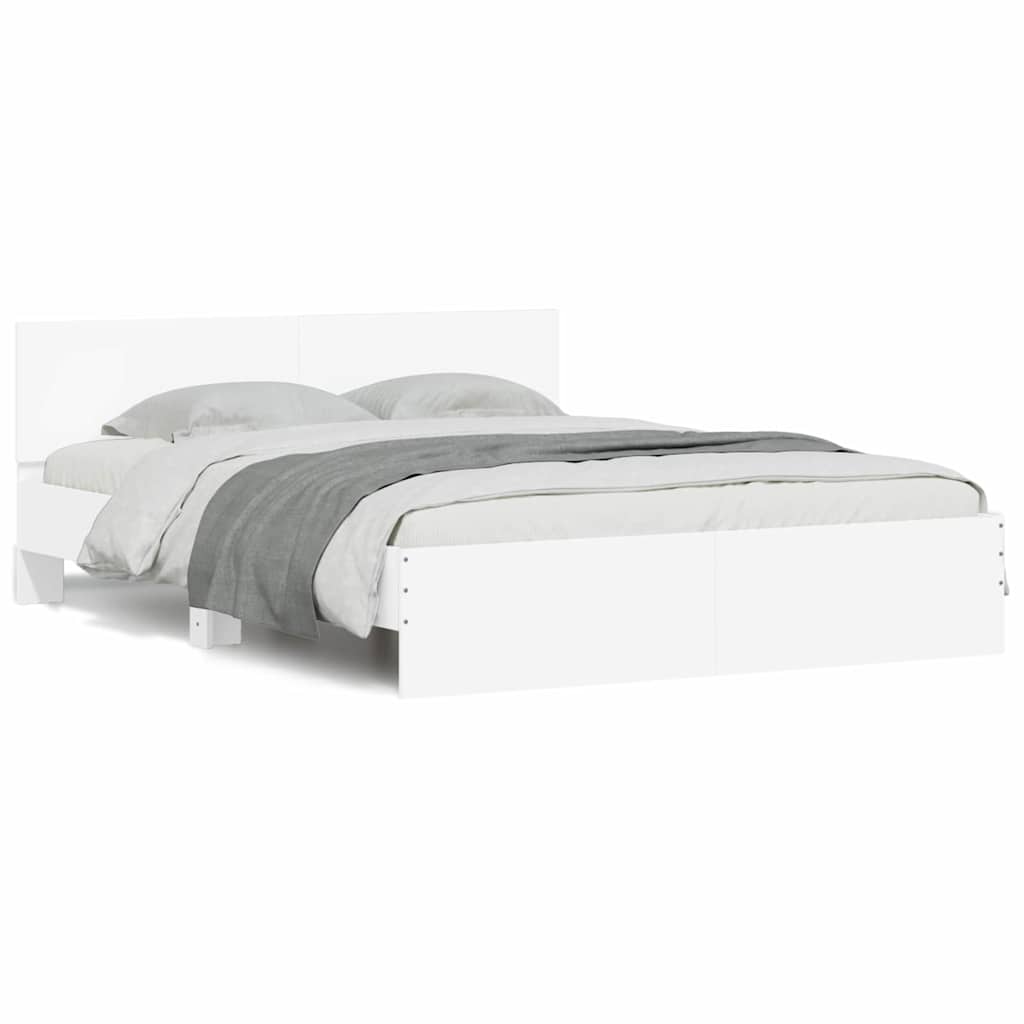 Struttura del letto Bianco 152 x 203 cm Legno multistrato | homemem39