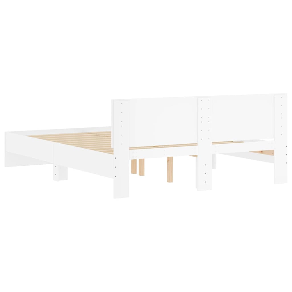 Struttura del letto Bianco 152 x 203 cm Legno multistrato | homemem39