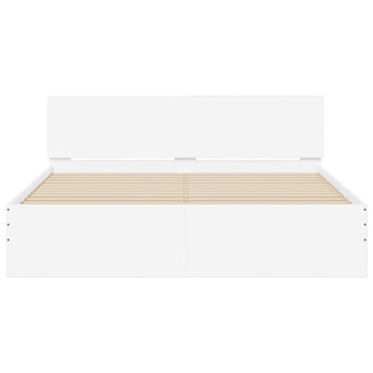 Struttura del letto Bianco 152 x 203 cm Legno multistrato | homemem39