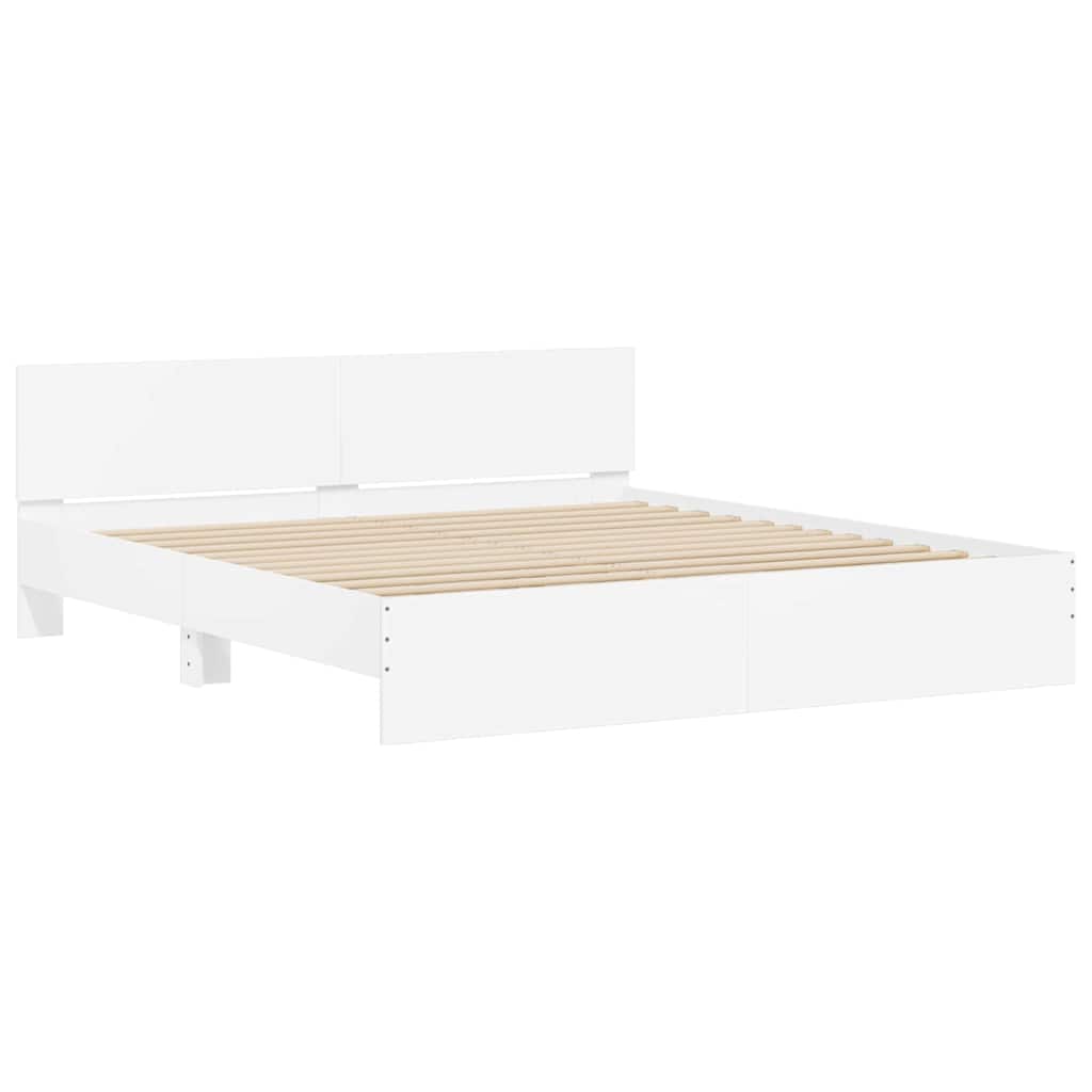 Struttura del letto Bianco 193 x 203 cm Legno multistrato | homemem39