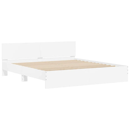 Struttura del letto Bianco 193 x 203 cm Legno multistrato | homemem39