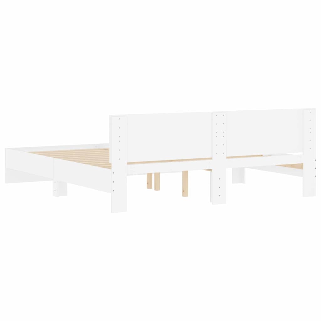 Struttura del letto Bianco 193 x 203 cm Legno multistrato | homemem39