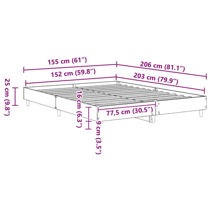 Struttura del letto Sonoma 152 x 203 cm Legno multistrato | homemem39